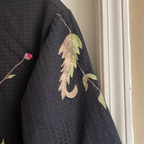 June 3♻️Maggie Barnes Black Pink Green Purple Floral Blazer Suit Jacket size 4x - Picture 12 of 17